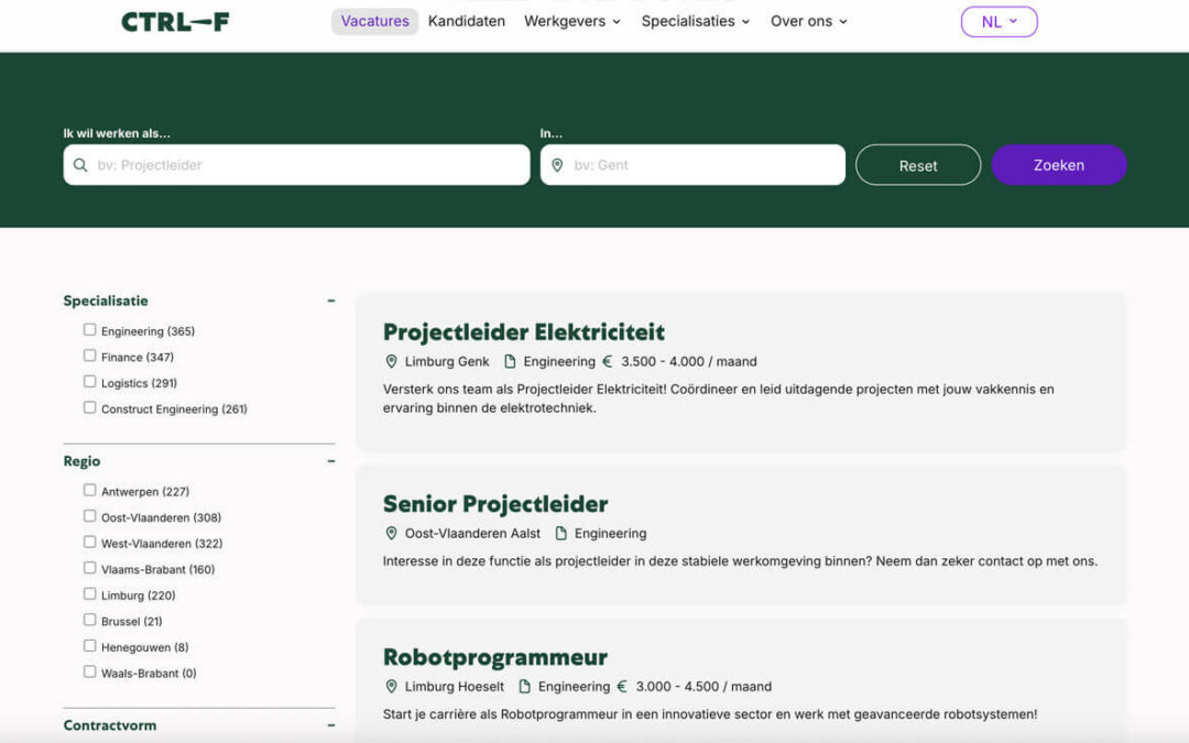 Meertalig recruitmentplatform met slimme vacaturezoeker